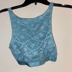 blue lace bralette/crop top
